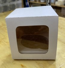 CAJA PARA CUPCAKES BLANCA 1 PIEZA CON VENTANA (25 PIEZAS)