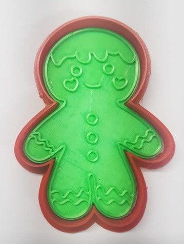 CORTADOR DE GALLETAS DE PLASTICO CON SELLO 6CM MUÑECO JENGIBRE