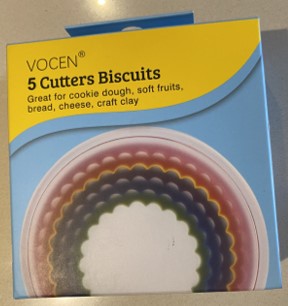 SET DE CORTADORES DE GALLETAS DE CIRCULO DOBLE FIGURA (5 PIEZAS)