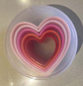 SET DE CORTADORES DE GALLETA CORAZÓN (5 PIEZAS)