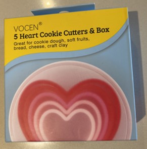 SET DE CORTADORES DE GALLETA CORAZÓN (5 PIEZAS)