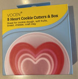 SET DE CORTADORES DE GALLETA CORAZÓN (5 PIEZAS)