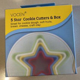 SET DE CORTADORES  DE GALLETA ESTRELLAS( 5 PIEZAS)
