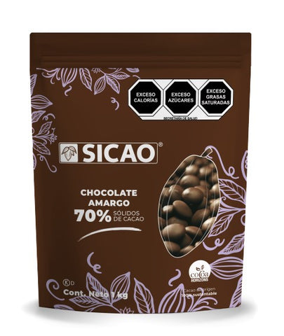 SICAO CHOCOLATE AMARGO 70% WAFER 1 KG