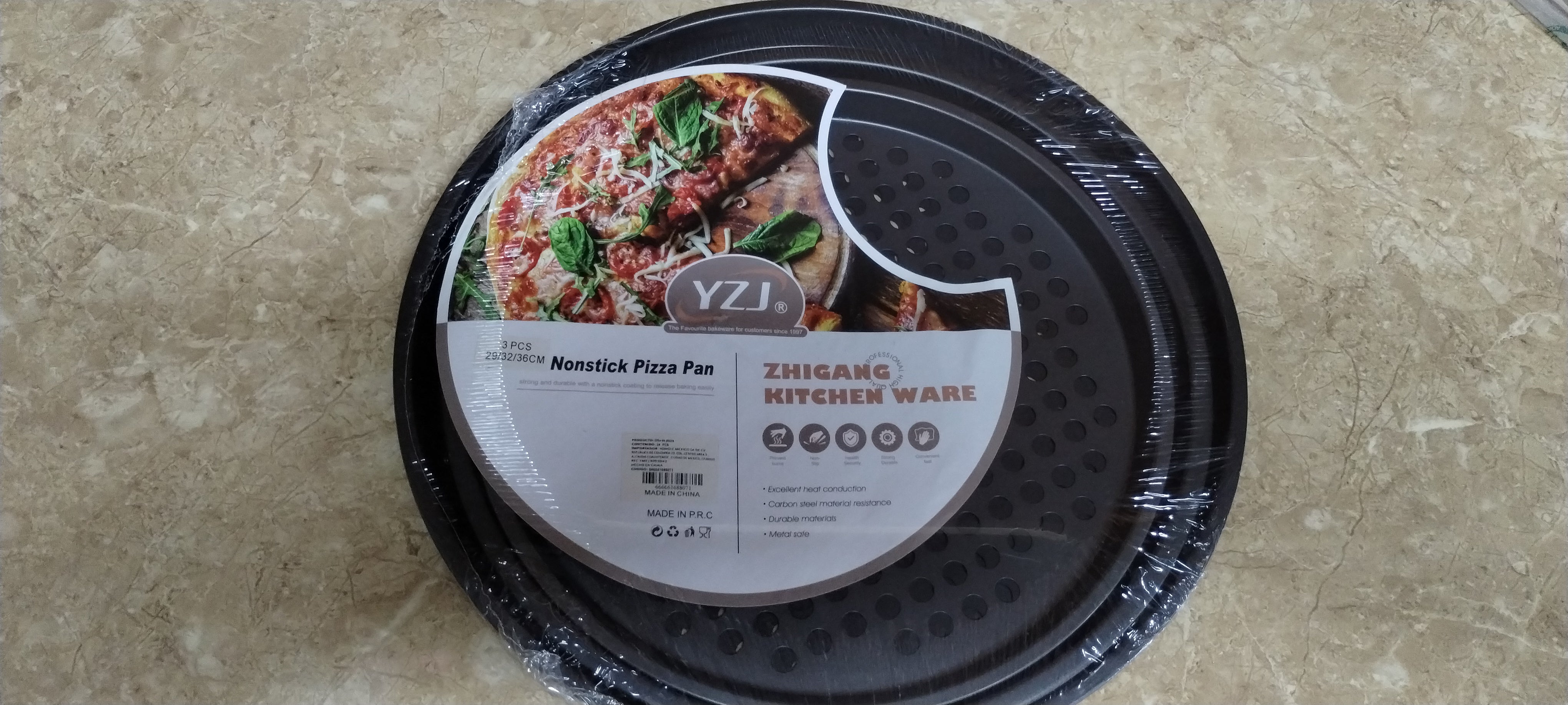 CHAROLS PARA PIZZA PERFORADAS 3 PZA 29/32/36 CM