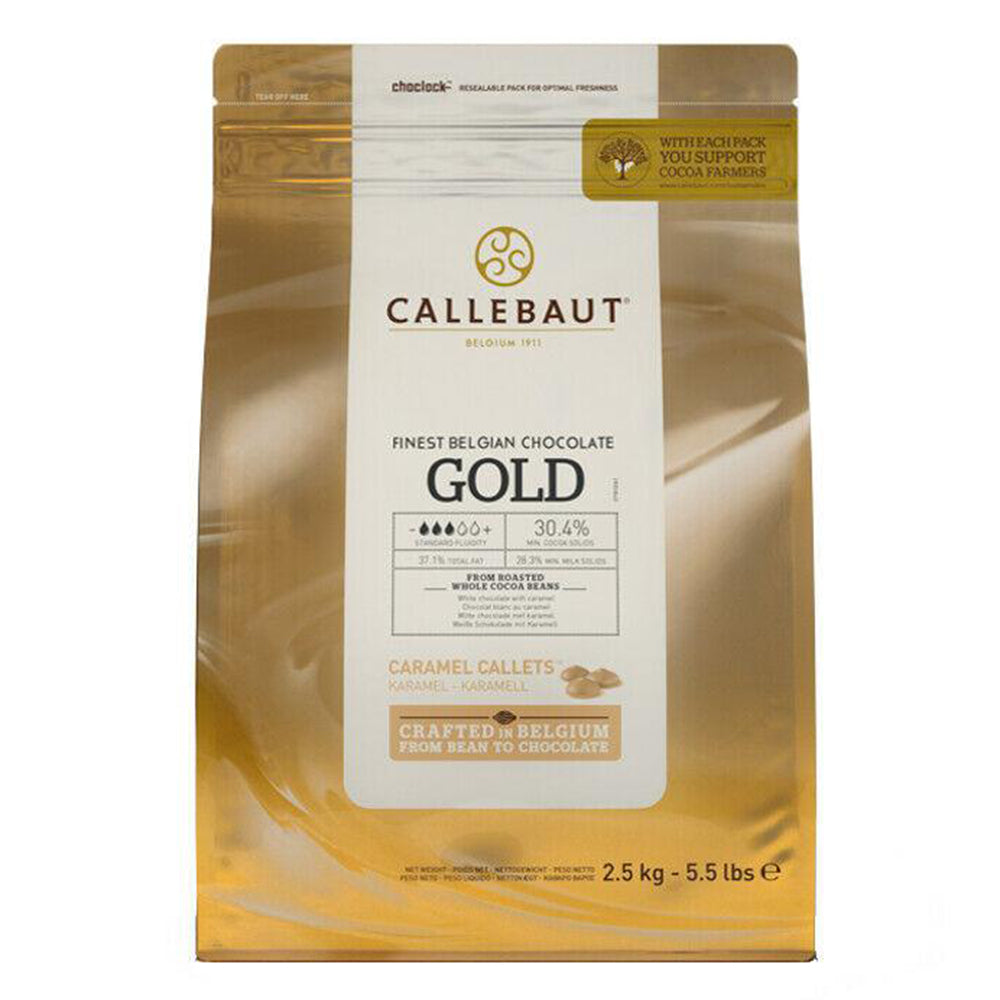 CALLEBAUT CHOCOLATE GOLD BLANCO SABOR CARAMELO 2.5 KG