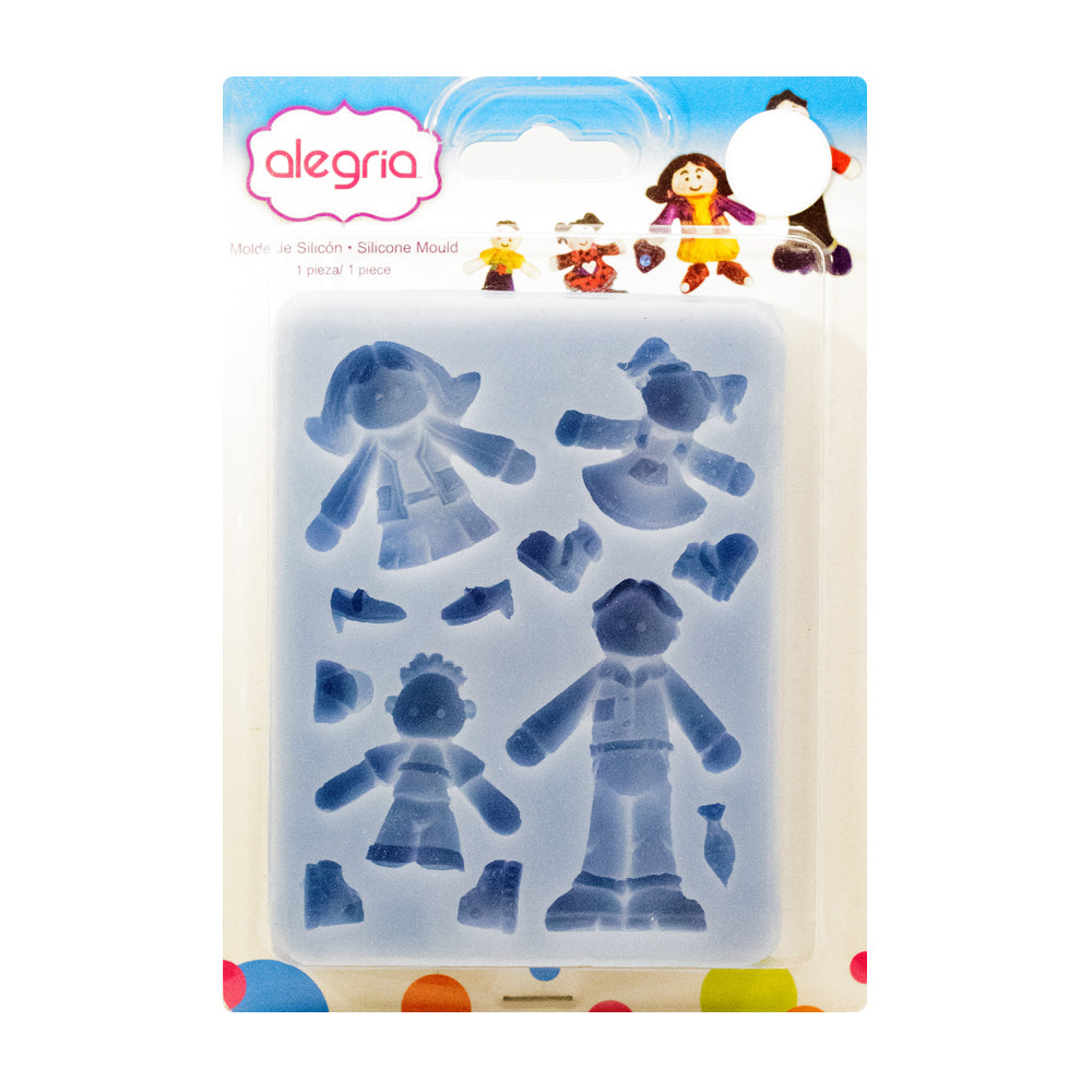 MOLDE DE SILICON PARA FONDANT FAMILIA