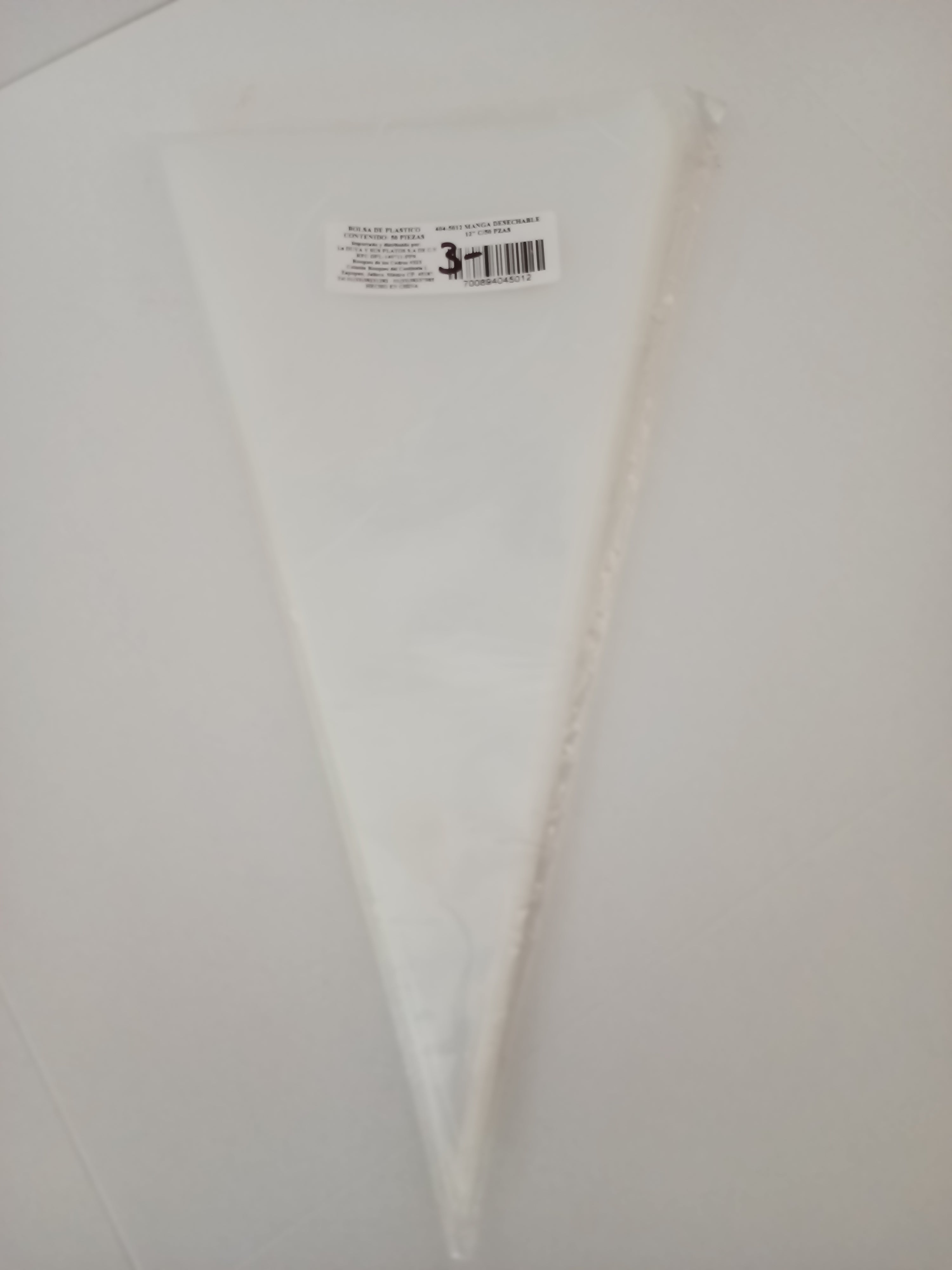 MANGA DE PASTICO DESECHABLE 12"