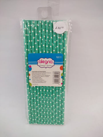 POPOTES PAPEL VERDE DOT BLANCO