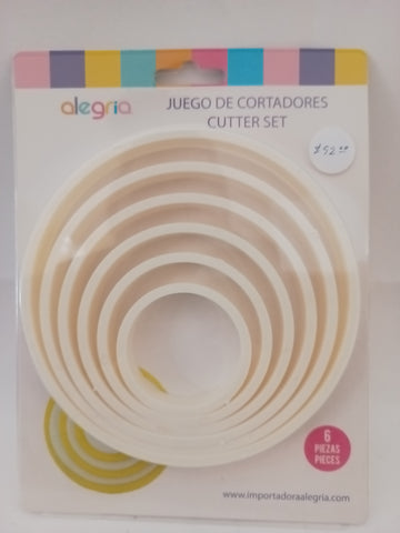 JUEGO DE CORTADORES CIRCULOS  (6 PIEZAS)