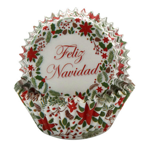 CAPACILLOS DE NAVIDAD ESTANDAR 100 PZAS FELIZ NAVIDAD MUERDAGOS