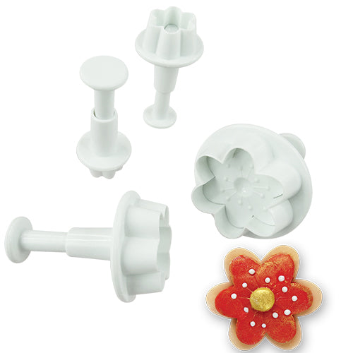 JUEGO CORTADOR DE FONDANT FLOR 6 PETALOS 4 PZ