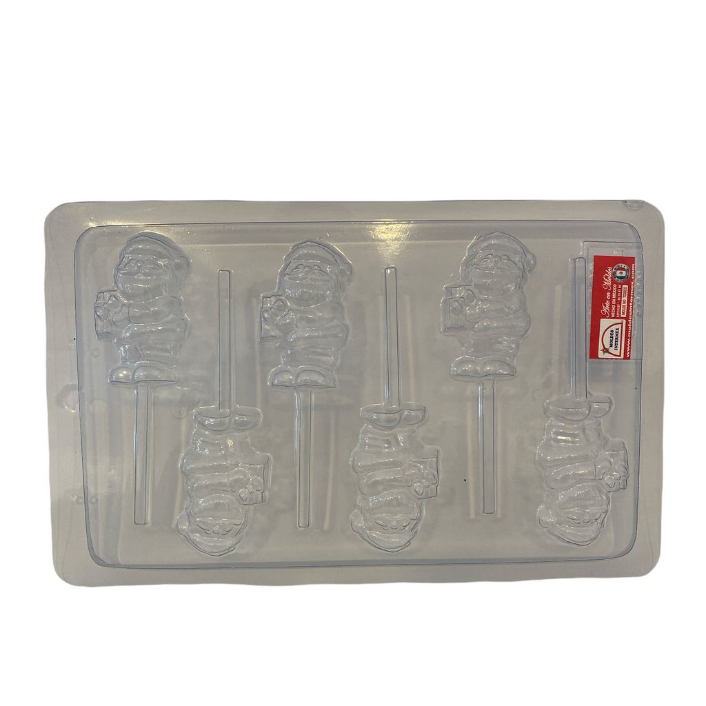 MOLDE DE ACETATO PALETA SANTA CLAUS 6 PZAS