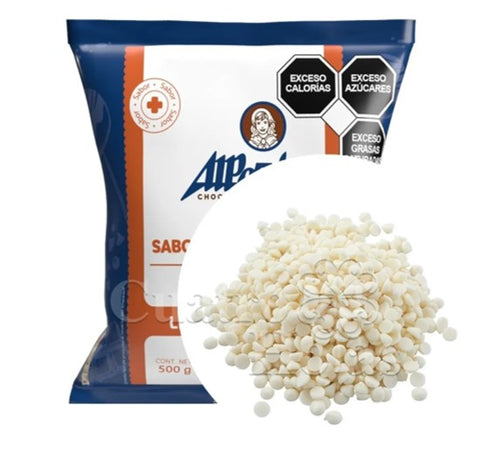 CHISPAS SABOR CHOCOLATE ALPEZZI 500G BLANCO