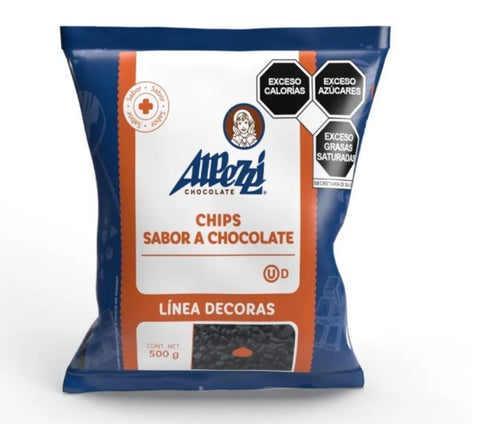 CHISPAS SABOR CHOCOLATE ALPEZZI 500G NEGRO