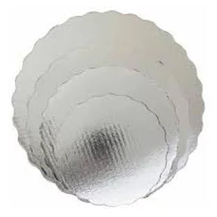 BASE PARA PASTEL REDONDA PLATEADA 34 CM