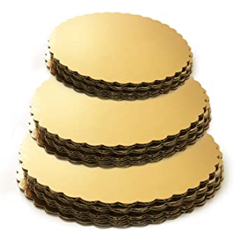 BASE PARA PASTEL REDONDA DORADA 25 CM