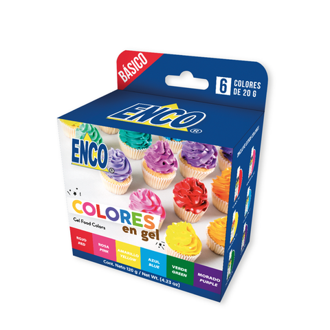ENCO KIT 6 COLORES BASICOS EN GEL 20 G