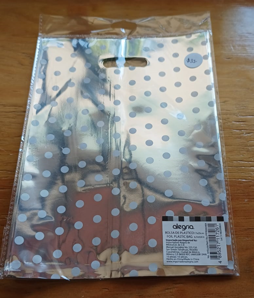 BOLSAS METALICAS DE PLASTICO 17 X 25CM (Paquete 10 PZAS)