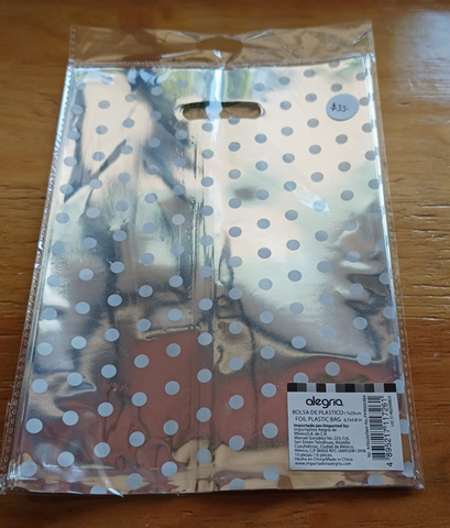 BOLSAS METALICAS DE PLASTICO 17 X 25CM (Paquete 10 PZAS)