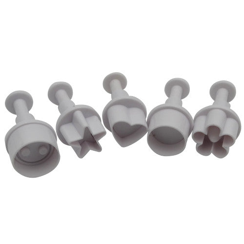 CORTADOR PARA FONDANT DE ESTRELLA, CORAZON, FLOR 5 PIEZAS