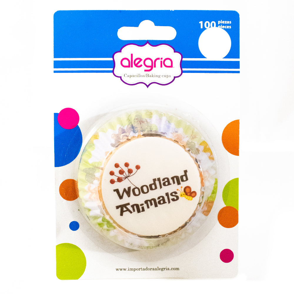 CAPACILLO ESTANDAR 100 PIEZAS WOODLAND ANIMALS