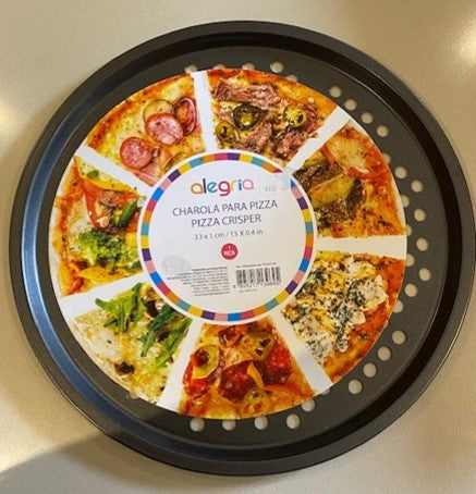 CHAROLA PARA PIZZA PERFORADA 33CM X 1CM