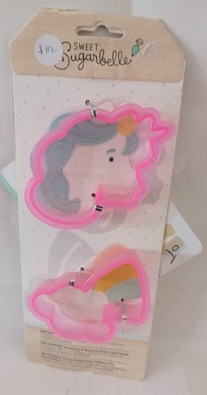CORTADOR PARA GALLETAS DE PLASTICO UNICORNIO Y NUBE ARCOIRIS