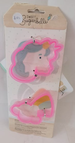 CORTADOR PARA GALLETAS DE PLASTICO UNICORNIO Y NUBE ARCOIRIS
