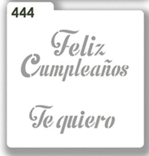 ESTENCILES  CUADRADOS 12 x 12CM - FELIZ CUMPLEAÑOS/TE QUIERO