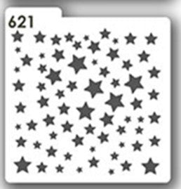 ESTENCILES  CUADRADOS 12 x 12CM - LLUVIA DE ESTRELLAS