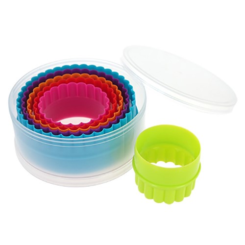 SET DE CORTADORES DE GALLETAS DE CIRCULO DOBLE FIGURA (5 PIEZAS)