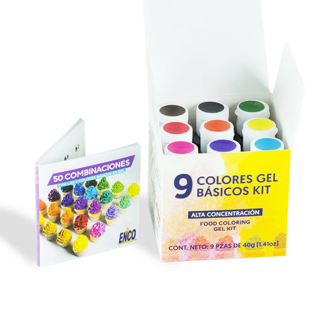 ENCO KIT 9 COLORES BASICOS EN GEL 40G