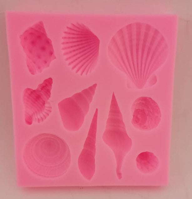 MOLDE DE SILICON PARA FONDANT CONCHAS DEL MAR