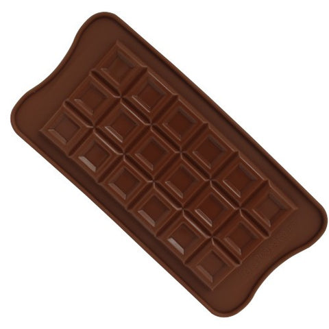 MOLDE  SILICON BARRA CHOCOLATE 18 CAV (2 x 2 x 0.7 CM)