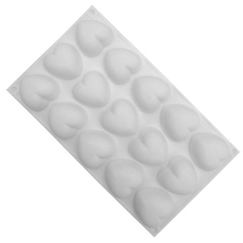 MOLDE  SILICON CORAZONES BOLA 15 CAVIDADES  (5 X 5 X 2 CM)