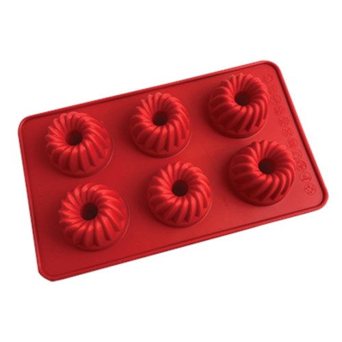 MOLDE DE SILICON MINI BUNDT 7 CM 6 CAVIDADES