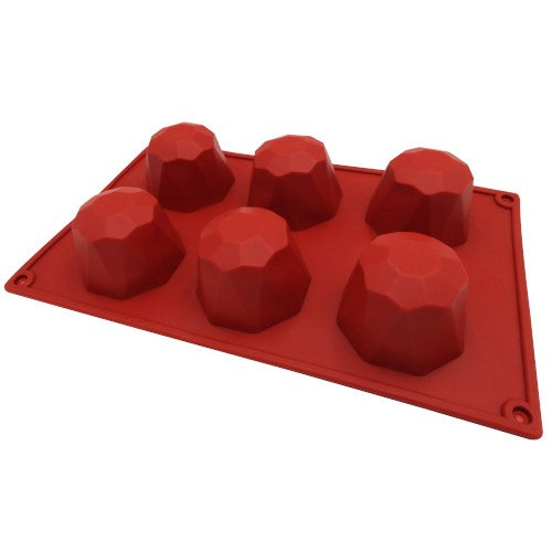 MOLDE  SILICON OCTAGONO DIAMANTADO 6 CAV (6 X 6 X 4 CM)