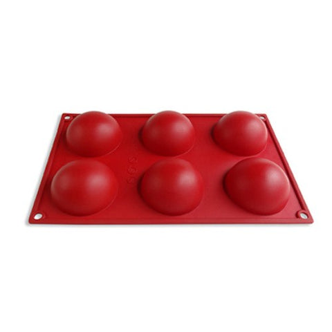 MOLDE DE SILICON MEDIA ESFERA 6 CAVIDADES  7CM