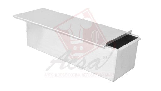 MOLDE DE ALUMINIO PARA PAN DE CAJA CON TAPA 11 x 23 x 9 CM