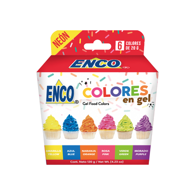 ENCO KIT 6 COLORES EN GEL NEON 20G