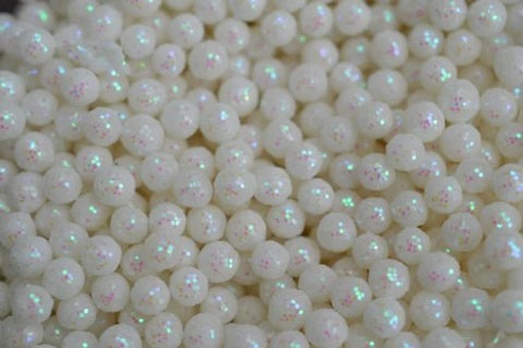 PERLA DIAMANTADA MEDIANA 6 MM BLANCA 100G