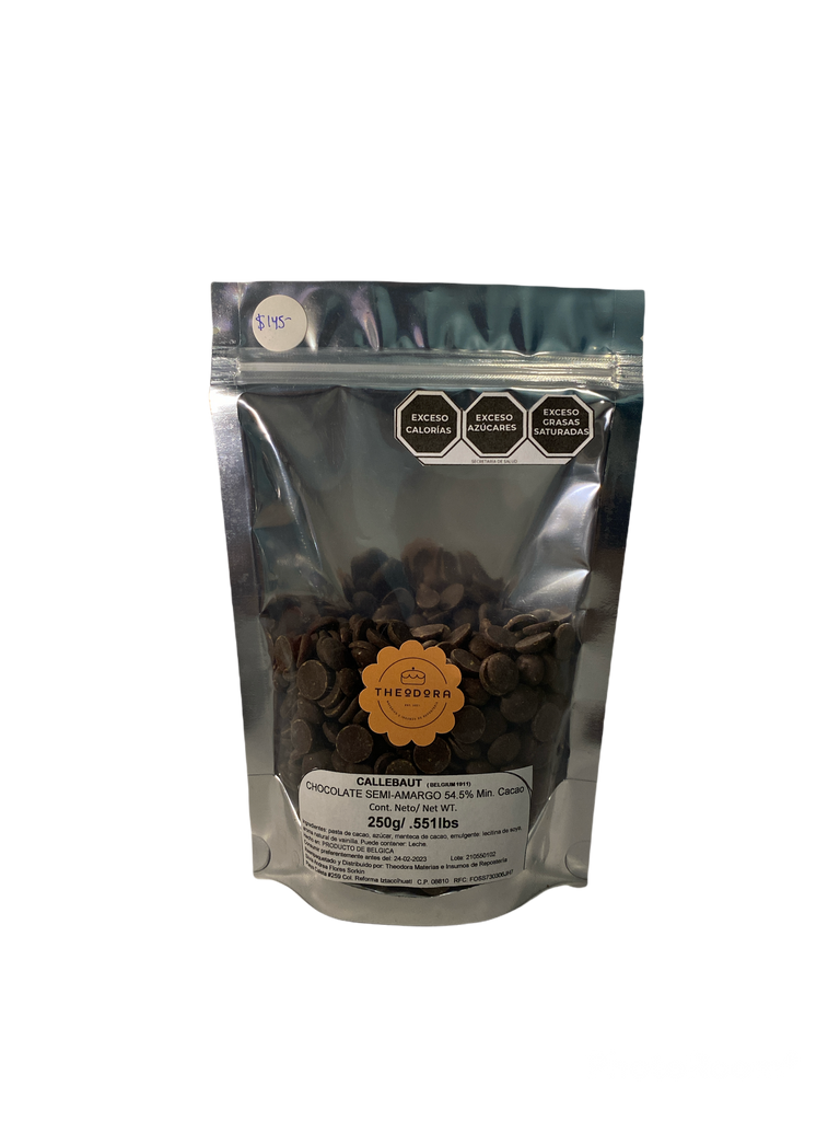CALLEBAUT CHOCOLATE SEMI-AMARGO 54.5% CALLETS 250G