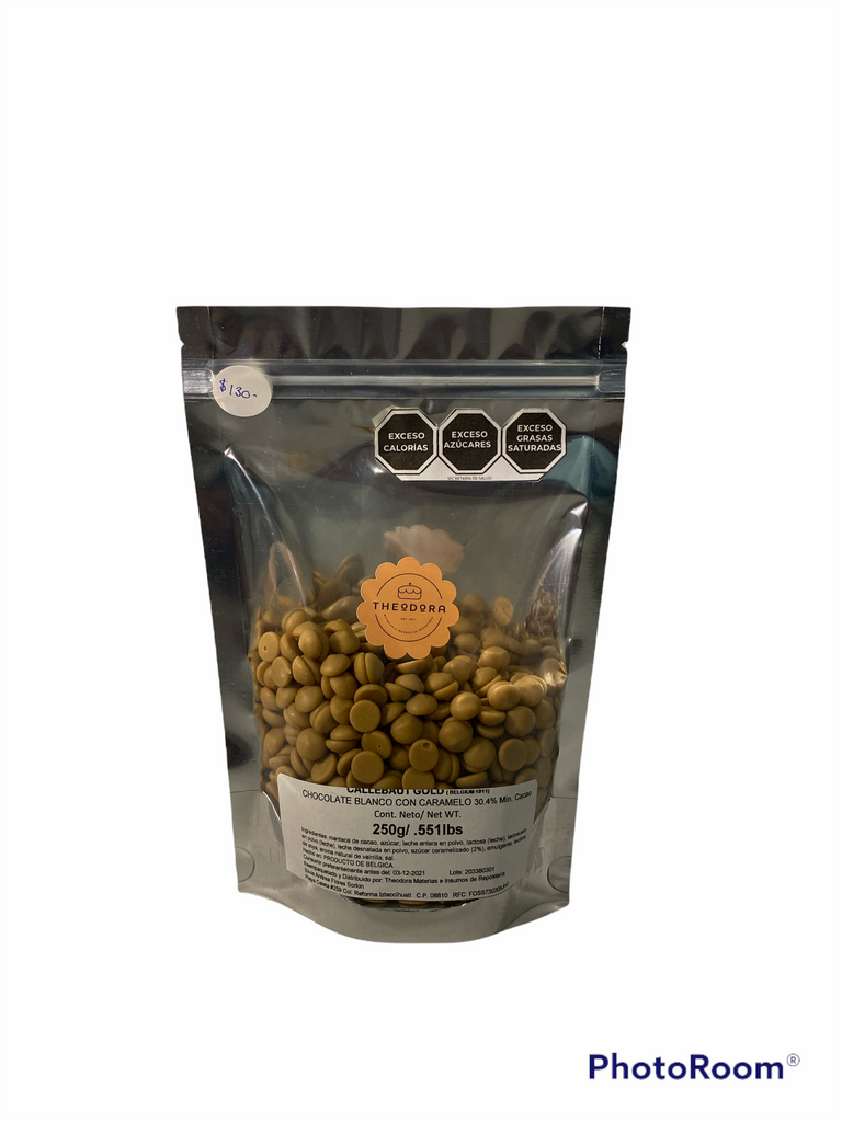 CALLEBAUT CHOCOLATE GOLD BLANCO SABOR CARAMELO 250G