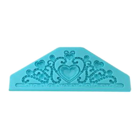 MOLDE DE SILICON PARA FONDANT CORONA CORAZON
