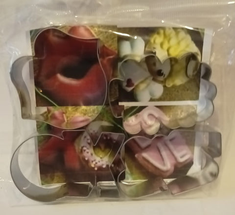 CORTADOR DE GALLETAS SET MINI 6 CM LABIOS, XO, CUPIDO, LOVE