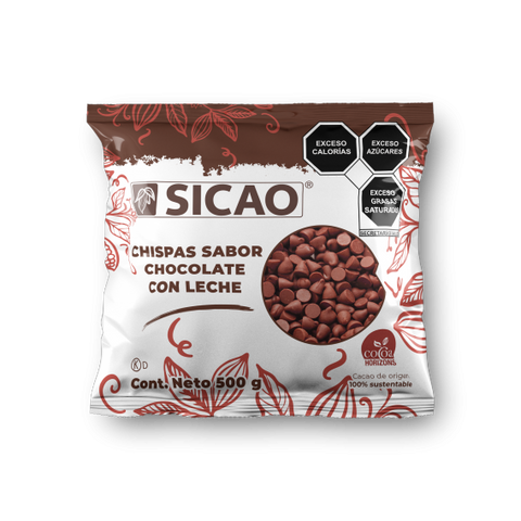 SICAO CHISPAS SABOR CHOCOLATE CON LECHE 500 GR