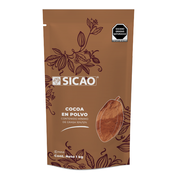 SICAO COCOA NATURAL EN POLVO 1 kg. (REEMPACADA)