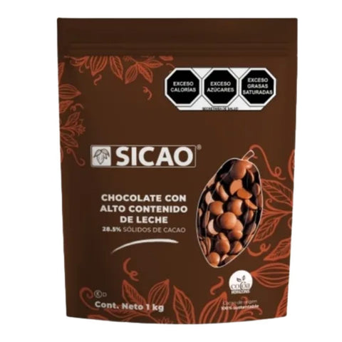 SICAO CHOCOLATE DE LECHE 28.5% WAFER 1KG